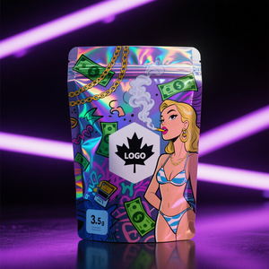 Tùy chỉnh 3.5g 14g 28g trẻ em bằng chứng dây kéo Mylar Túi Holographic mùi bằng chứng tái sử dụng đứng lên doypack cho Sushi - Product Image 3