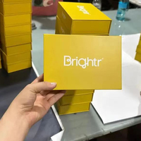 Petite Boîte Cadeau Magnétique de Luxe Jaune en Carton, Personnalisable avec Logo, Vente Chaude