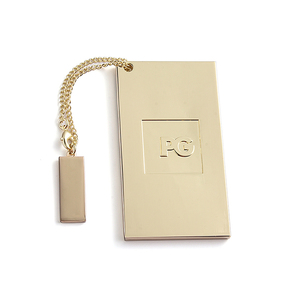 Kim loại mạ vàng cao cấp hình chữ nhật thời trang phụ nữ thương hiệu mỹ phẩm nhỏ gọn gương - Product Image 1