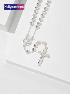 Joyería Religiosa Collar <span class=keywords><strong>con</strong></span> Colgante de Zircón de Guadalupe Virgen María <span class=keywords><strong>San</strong></span> <span class=keywords><strong>Benito</strong></span> Rosario <span class=keywords><strong>Cruz</strong></span> Bañado en Oro de 14k - Product Image 3