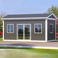 Casa Contenedor Prefabricada de Diseño Moderno de 20 pies, Garantía de 5 Años, Montaje Rápido, Panel Sándwich Modular, Techo a Dos Aguas, para Oficina o Escuela