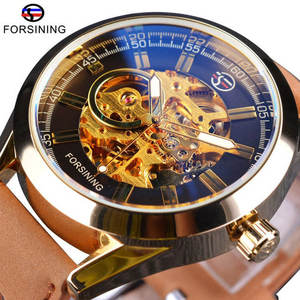 Forsining นาฬิกากลไกสำหรับผู้ชายนาฬิกาหนังแท้สลักลายโลโก้3D แบรนด์หรู - Product Image 4