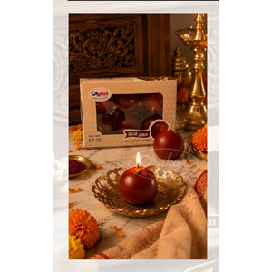 Bougie artisanale en forme de Gulab Jamun, en cire de paraffine, parfumée aux fleurs, lumière blanche chaude, pour la décoration de la maison pendant le Ramadan - Product Image 2