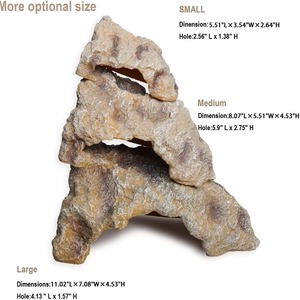 Roca de resina con forma de gecko leopardo para reptiles, escondite para dragón barbudo, cueva para serpientes, para pitones de bola, decoración para terrario. - Product Image 4