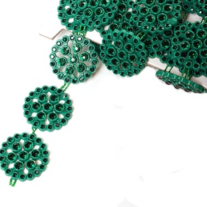 Verde de la forma redonda de <span class=keywords><strong>cristal</strong></span> recorte rhinestone caliente del arreglo rollo de cadena de strass de bandas - Product Image 1