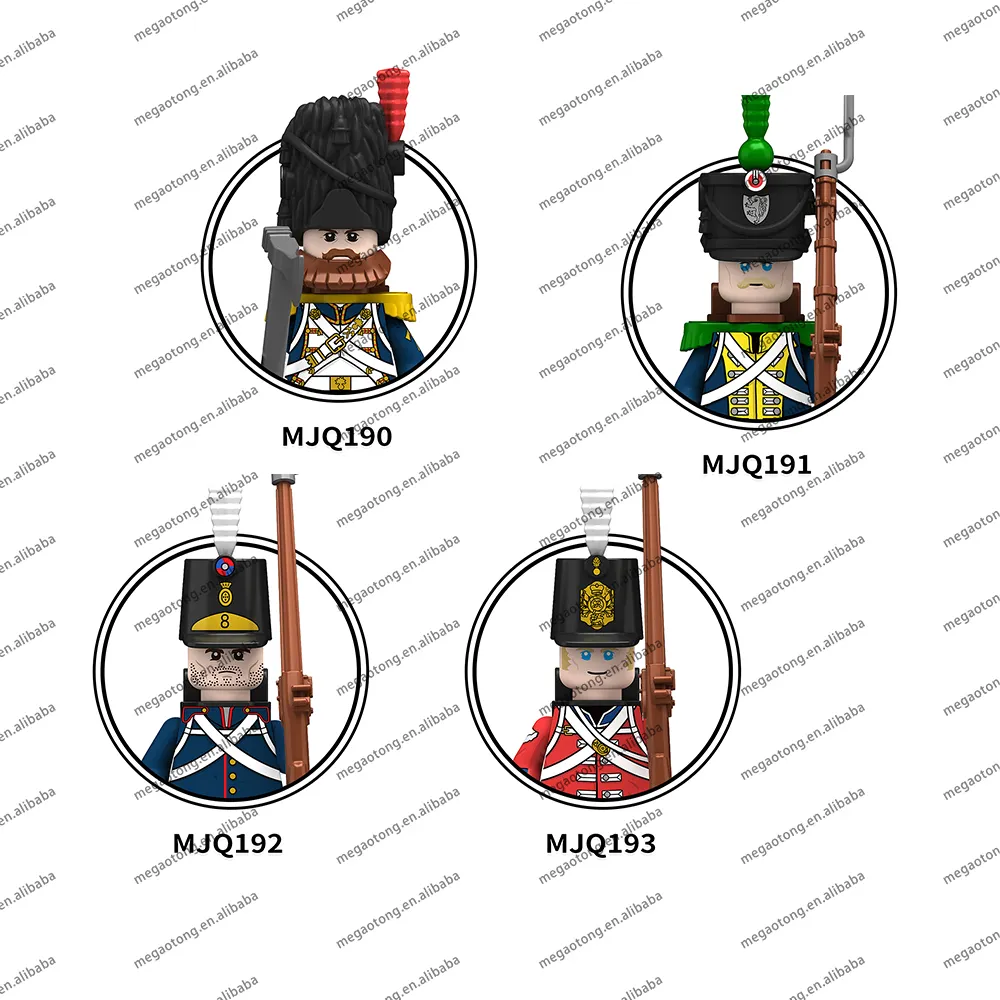 MJQ190-193 fransız Sappers Hessian hafif pİyade portekizce hattı pİyade K.G.L.Line pİyade Minifigs yapı taşları çocuk oyuncakları