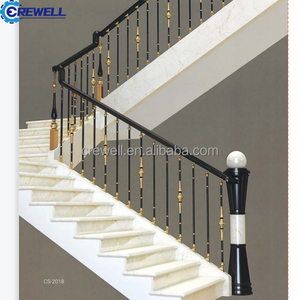 Современная винтовая лестница для небольших помещений, алюминиевые перила, золотое крепление к полу, индивидуальный цвет, бренд Crewell, 5-летняя гарантия, для офиса - Product Image 4