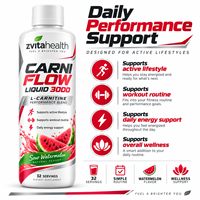 Carnitine liquide 3000mg avec vitamines B, formule personnalisée sous marque privée, saveur pastèque acidulée, 31 portions