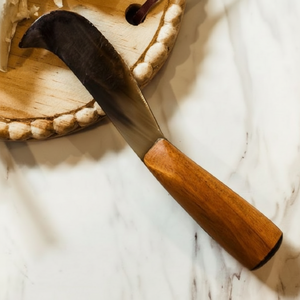 Venta caliente cuerno queso cuchillo esparcidor único desayuno queso cuchillo cubiertos con mango de madera hogar cocina mantequilla cuchillo de corte - Product Image 1