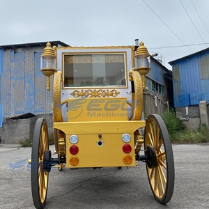 สามารถปรับแต่งได้ รถม้าหรูหราสีขาวทอง รถม้าไฟฟ้า/รถม้าลาก สำหรับการขนส่งพิเศษ - Product Image 6