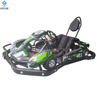 Go Kart Comercial de 1 Plaza para Parque de Atracciones, con Motor de Gasolina de 200cc y Pedal de Freno Ajustable para Pista al Aire Libre