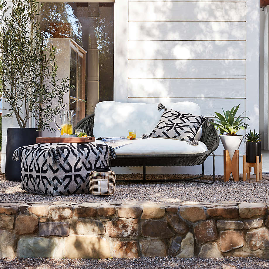 Patio furniture sofa design daybed rattan cup style sunbed