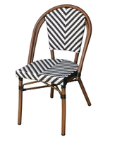 Ensemble de table et chaises de salle à manger en aluminium de style français pour hôtel, restaurant, café, pâtisserie