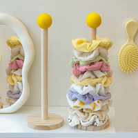 Grande boîte de rangement décorative en bois brut pour pinces à cheveux, fleurs à cheveux et élastiques, accessoires capillaires