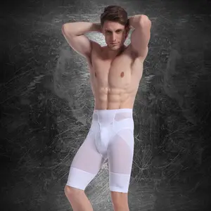 Celana dalam pinggang tinggi untuk pria, celana dalam bentuk kontrol perut, celana pendek jaring, celana dalam tubuh pinggang tinggi, pakaian dalam ukuran Plus untuk pria