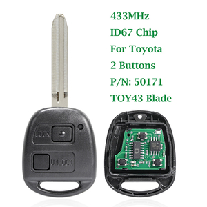 <span class=keywords><strong>Coque</strong></span> de clé de voiture télécommande 2 boutons 433Mhz avec puce 4D67 compatible <span class=keywords><strong>Toyota</strong></span> RAV4 Prado Tarago Klur <span class=keywords><strong>Avensis</strong></span> 2003-2010, lame de clé TOY43 - Product Image 2