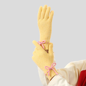 Guantes de Punto para Mujer, Diseño con Lazo, Pantalla Táctil, para Otoño e Invierno, Ideales para el Día a Día, Conducir y Ciclismo - Product Image 3