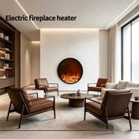 Cheminée électrique, cheminée ronde moderne en acier, poêles décoratifs à flamme simulée 3D, chauffage intérieur pour salon, villa, hôtel