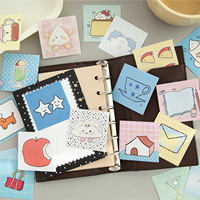 100 notes autocollantes par paquet, série Wish Keepsake Album, mini notes autocollantes basiques, décorations de journal mignonnes dessinées à la main