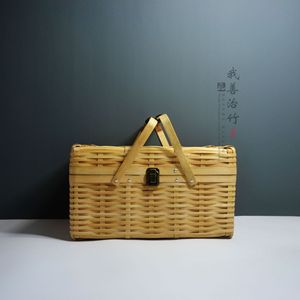 Bamboo Storage Box Rectangle Handmade Tea Packaging Gift Basket For Rice Eggs Zongzi Mooncake - Product Image 3