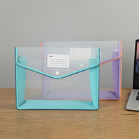 Caja Archivadora de PP para Oficina y Estudiantes, Estuche de Almacenamiento Impermeable con Botón, Clasificador de Papel, Archivador FC, Cartera de Plástico Expandible