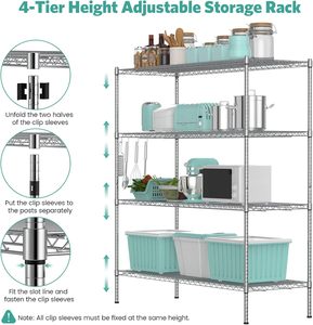 חם מכירה <span class=keywords><strong>nsf</strong></span> מוסמך 4-שכבה מתכווננת מתכת אחסון מדפים יחידה חם המוכר - Product Image 4