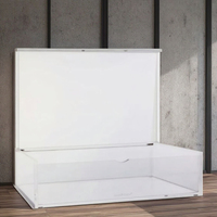 Boîte en acrylique de forme personnalisée en plexiglas acrylique transparent avec couvercle rabattable pour présentoirs