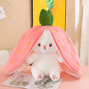 Cute Cotton Cosplay Strawberry Carrot Rabbit Plush <b>Toys</b> Creative Fruit-Transformed Baby Bunny <b>Stuffed</b> Dolls for Kids - Product Image 5