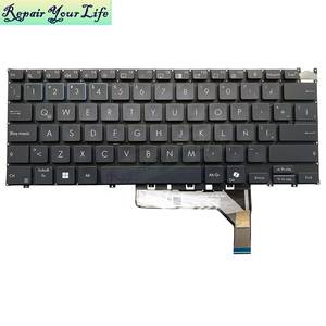คีย์บอร์ดแล็ปท็อปแบ็คไลท์รุ่น lla Latin Ai สำหรับ Asus expertbook <span class=keywords><strong>B5</strong></span>คีย์บอร์ด0KNX0-1822IT00 B3404 B5404ใหม่เอี่ยมขอบสีฟ้า1234 - Product Image 1