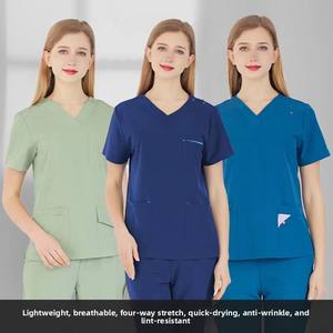 Tenues chirurgicales unisexe à manches courtes/longues, haute élasticité, séchage rapide, en tissu polyester Dobby, modèle ODM SG-801 - Product Image 3