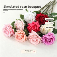 Roses artificielles en soie hydratantes au toucher doux, best-seller pour la décoration intérieure de la maison/l'hôtel, fleurs de mariage transfrontalières