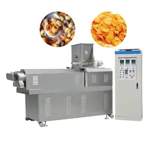 Twin Screw Cornflakes Making Machine Extruder Automatic Corn Flakes Processing Line Price