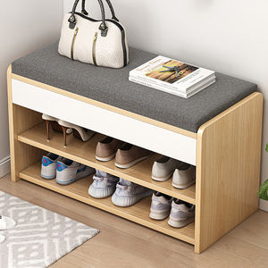 Banc <span class=keywords><strong>à</strong></span> chaussures en bois moderne et durable pour l'entrée de la maison, rangement et habillage des chaussures, banc d'escalier <span class=keywords><strong>à</strong></span> la porte - Product Image 6
