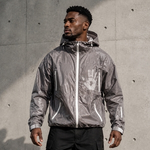 Giacca Antivento Impermeabile da Uomo Personalizzata con Cappuccio in Tessuto Nylon Termocromico, Reattiva al Calore e <span class=keywords><strong>che</strong></span> Cambia Colore, Ideale per l'Escursionismo - Product Image 3