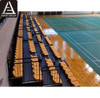 Tribune rétractable à 4 rangées, gradins télescopiques pour les spectateurs, gradins de gymnase, utilisés pour la salle de badminton, le terrain de basket-ball intérieur