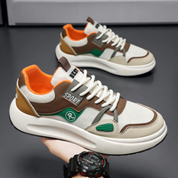 Sepatu pria baru sepatu olahraga jaring bersirkulasi sepatu lari kasual sol tebal serbaguna