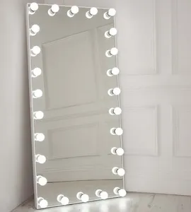 2022 décor à la maison pleine longueur grand dressing miroir debout Hollywood maquillage vanité miroir avec ampoules