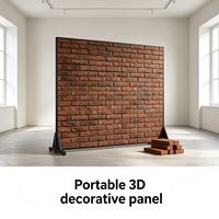 Künstlicher Stein Rotbraune Faux-Ziegel 3D-Textur Leichtgewichtig für Café-Gästehaus-Fassade und Wohnzimmer-TV-Akzentwand