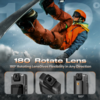 HD130 °   Caméra d'action sportive grand angle avec vision nocturne, mini caméra vidéo à clip dorsal, enregistreur de conférence, caméra de voyage de poche
