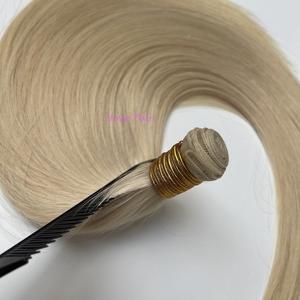 Vmae Europese Ruwe Cuticula Uitgelijnd Dubbel Getekende Blonde Rechte <span class=keywords><strong>Hand</strong></span> Gebonden Platte Onzichtbare Geniale Inslag Human Hair Extensions - Product Image 4