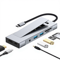 Hub USB-C 8 en 1 PD 100W en alliage d'aluminium, USB3.0, HDTV 4K, M.2 NVMe SATA SSD, station d'accueil USB C pour ordinateur portable PC