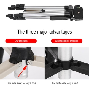 Trípode de transmisión en vivo Patas plegables Montaje de trípode de aluminio con cabeza de trípode tridimensional en forma de U para cámara digital <span class=keywords><strong>DSLR</strong></span> - Product Image 4
