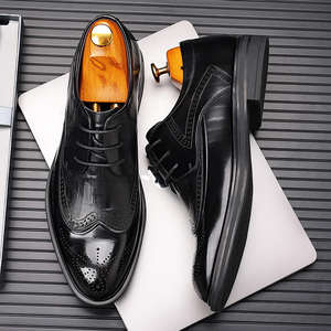 Zapatos Oxford Derby Brogue Marrón Oscuro de Talla Grande para Hombre - Zapatos de Vestir de Cuero Casuales para Negocios, Bodas y Eventos Formales - Product Image 4