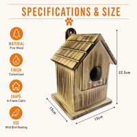 Nichoir en bois vintage pour oiseaux, boîte de reproduction suspendue pour perroquets, en pin naturel, villa pour oiseaux pour la décoration de jardin et de cour.