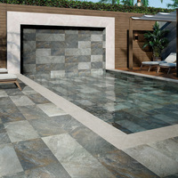 Carrelage de piscine en mosaïque de marbre 300x600mm, antidérapant, céramique, minimalisme moderne, surface brillante pour villa et gîte
