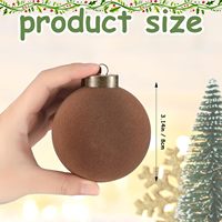 Ensemble de 15 boules de Noël artificielles en velours de style européen, en plastique, 8 cm, ornements floqués, logo personnalisé, pour arbre de Noël