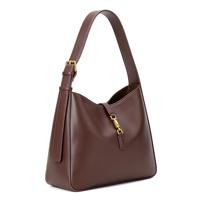 Sac hobo en cuir marron foncé avec boucle dorée, bandoulière large réglable, sac à bandoulière pour femmes, sacs seau pour usage quotidien et professionnel
