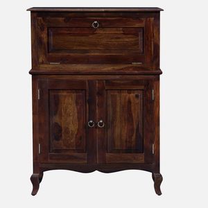 Stylish Solid Sheesham Wood Bar <b>Cabinet</b> Provincial Teak Finish Wine <b>Storage</b> Furniture for Home Bar Kitchen <b>Dining</b> <b>Room</b> - Product Image 2