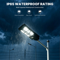 Lampe solaire de rue LED intégrée tout-en-un, étanche IP65, haute puissance, haute qualité, commerciale, 100W