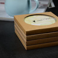 Boîte d'emballage en papier kraft de différentes tailles pour sous-verres en céramique ronds, carrés et hexagonaux, pour sous-verres vierges à sublimation